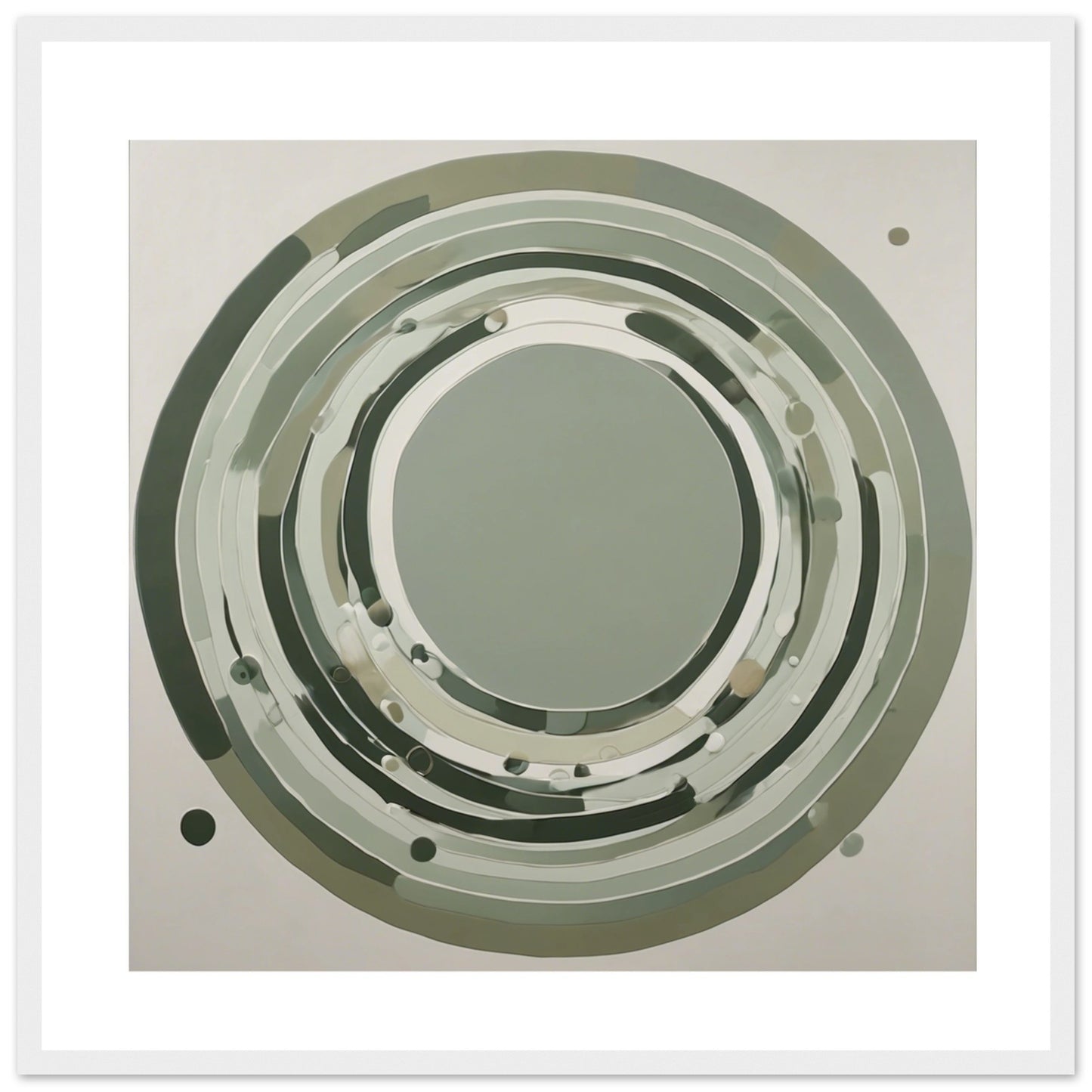 Sage Green Circular Abstract Framed Poster