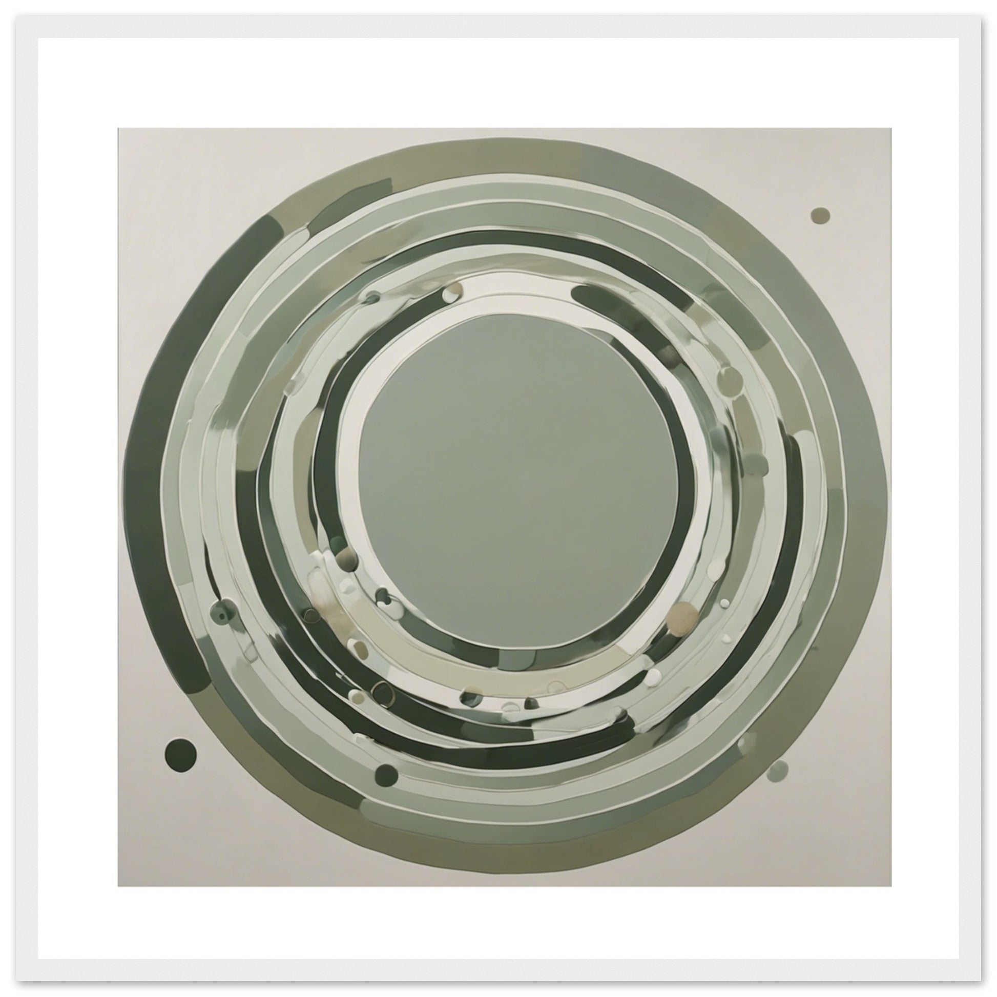 Sage Green Circular Abstract Framed Poster
