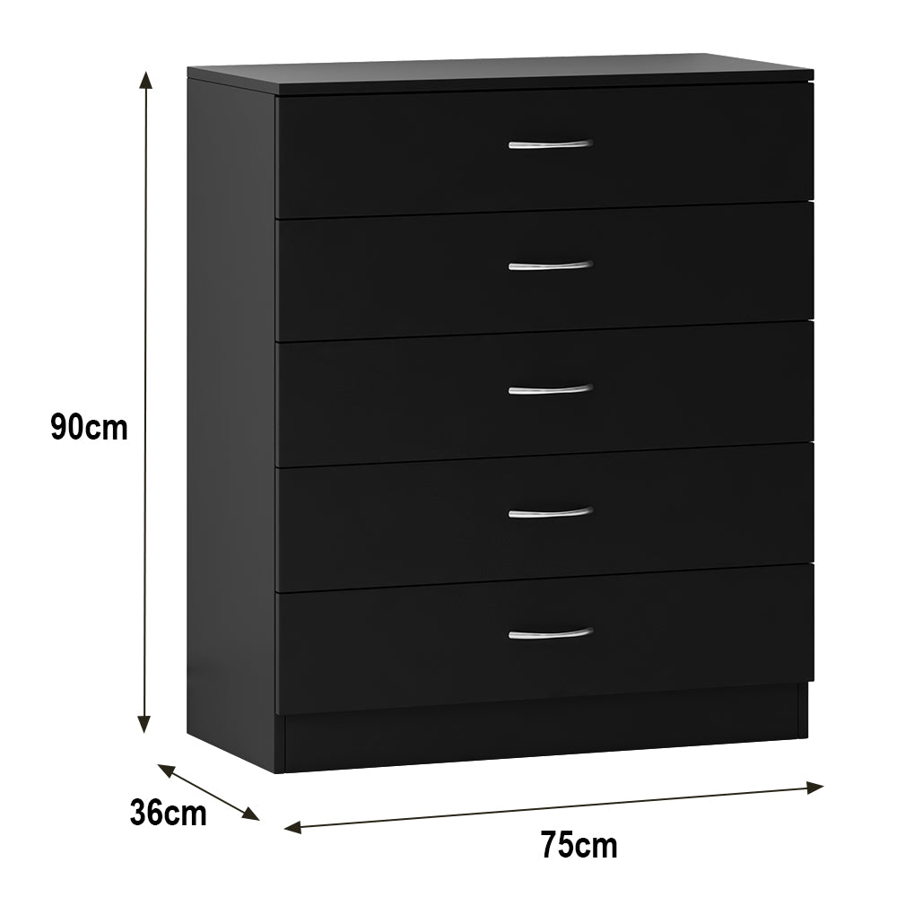 Chest of Drawers Bedside Table Cabinet 1 2 3 4 5 Handle Drawer Bedroom Furniture