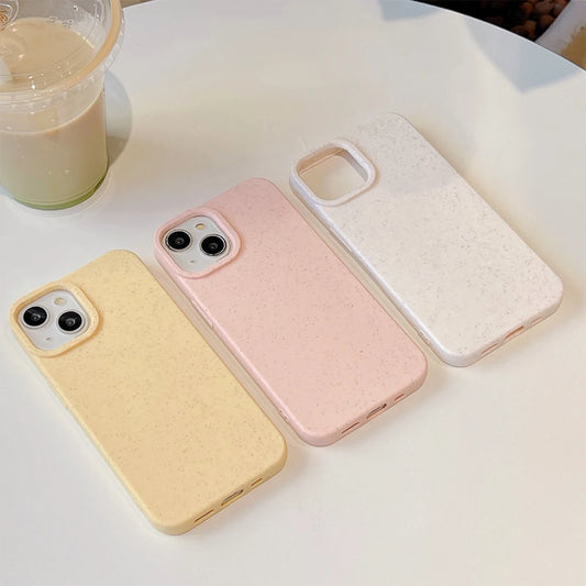 yellow eco phone case made from wheat straw and silicone material