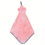 Pink handkerchief with a decorative bow on a white background