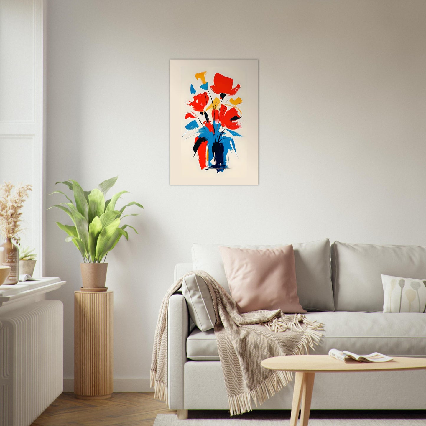 Vibrant Abstract Floral Poster - Colorful Flower Wall Art Print for Home Décor
