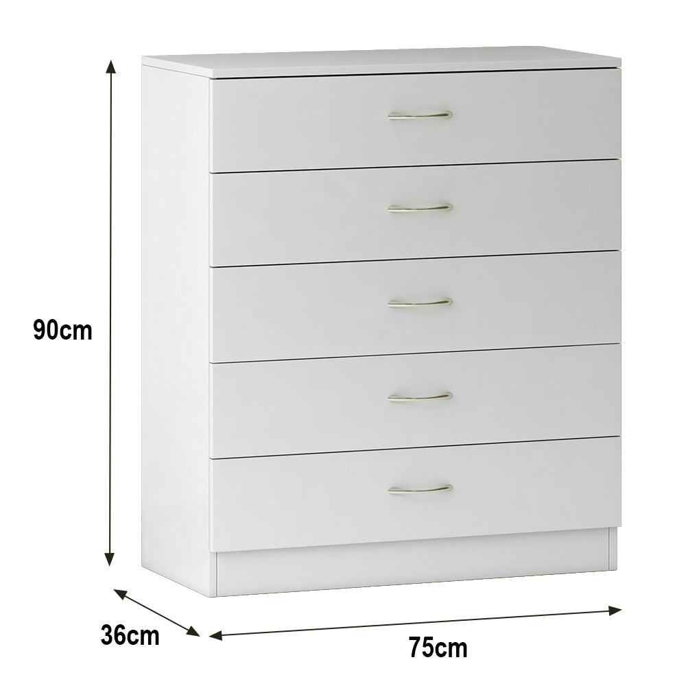 Chest of Drawers Bedside Table Cabinet 1 2 3 4 5 Handle Drawer Bedroom Furniture