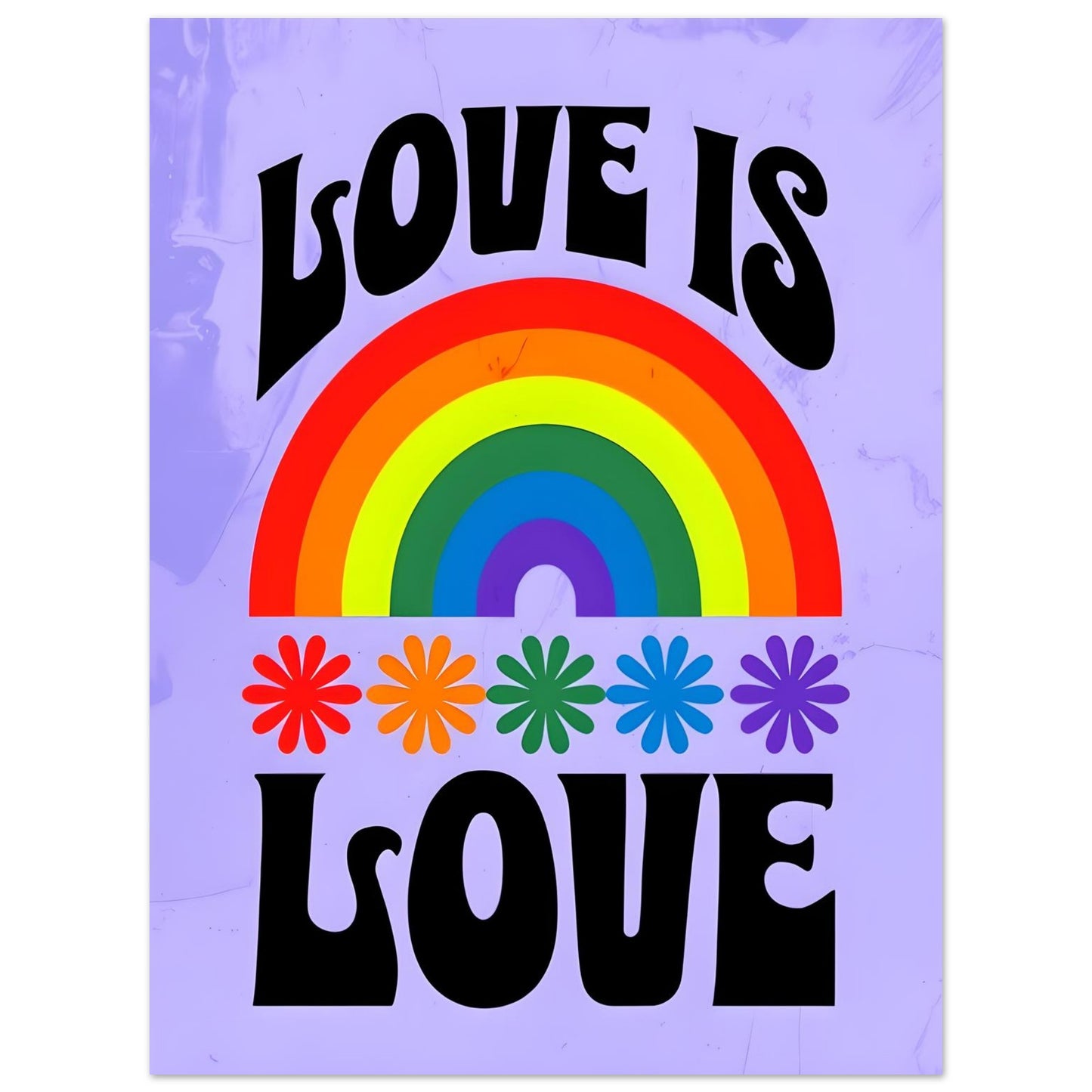 Love Is Love Rainbow Poster - Retro Pride Wall Art - Vibrant Home Decor