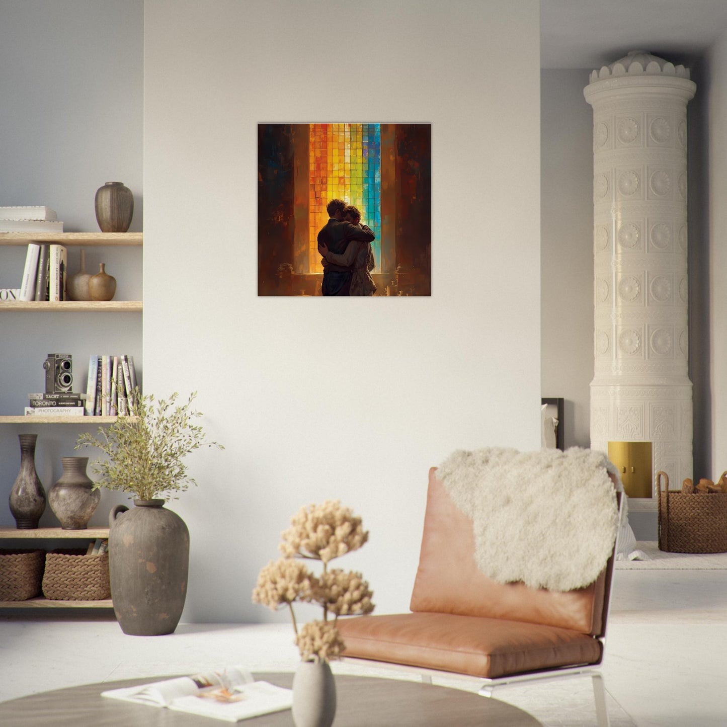 Rainbow Window Poster – Love and Unity Art Print - Vibrant Wall Decor