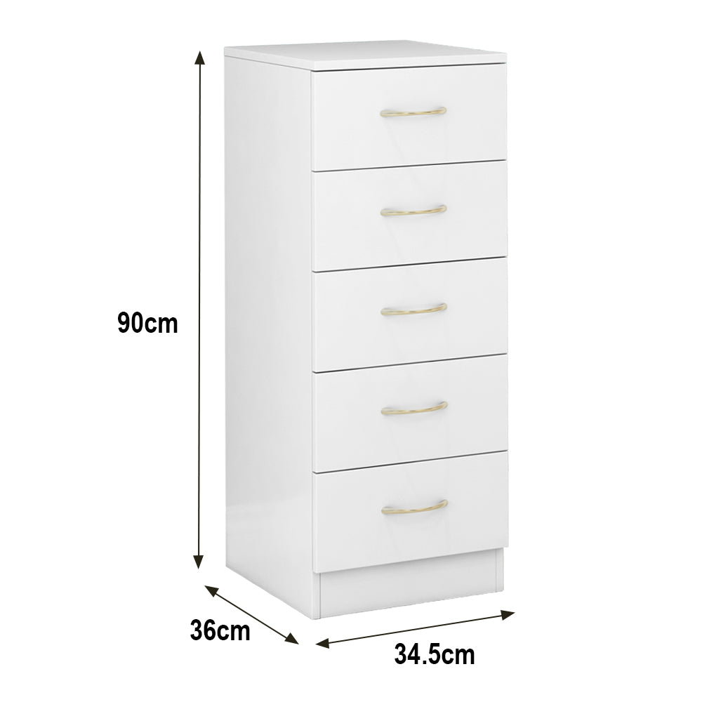 Chest of Drawers Bedside Table Cabinet 1 2 3 4 5 Handle Drawer Bedroom Furniture