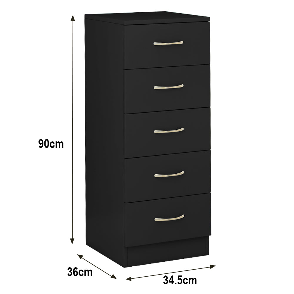Chest of Drawers Bedside Table Cabinet 1 2 3 4 5 Handle Drawer Bedroom Furniture