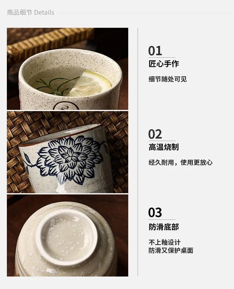Japanese Hand-Painted Ceramic Tea Cups – 40ml / 150ml / 200ml