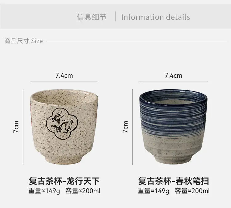 Japanese Hand-Painted Ceramic Tea Cups – 40ml / 150ml / 200ml