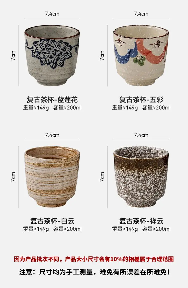 Japanese Hand-Painted Ceramic Tea Cups – 40ml / 150ml / 200ml