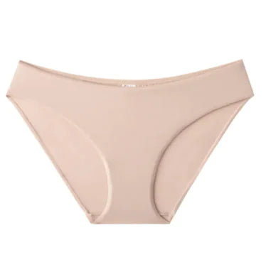 Beige women's underwear on a white background