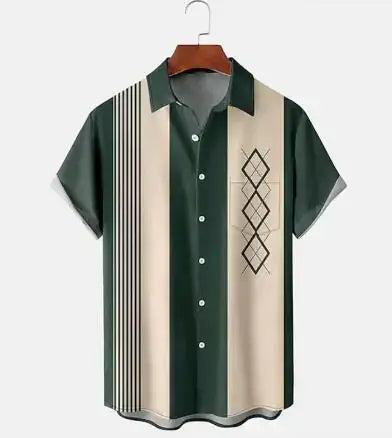 Vintage Casual Polyester Men's Shirt