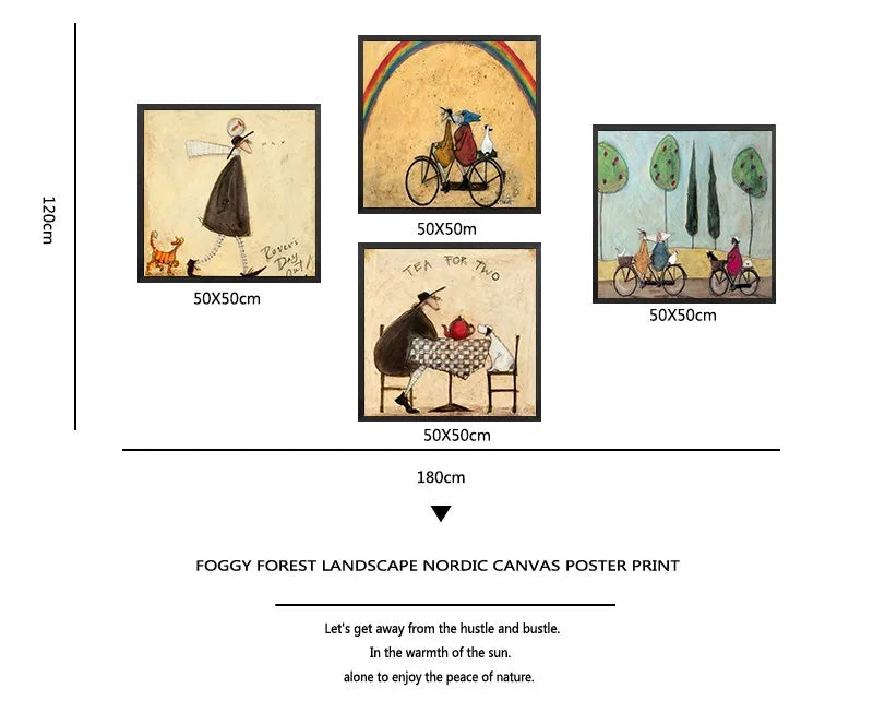 Landscape Love & Dogs Wall Art Prints – Nordic Vintage Posters (13 Styles)