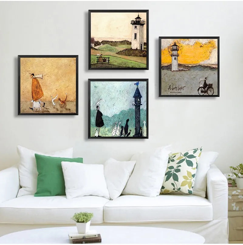 Landscape Love & Dogs Wall Art Prints – Nordic Vintage Posters (13 Styles)