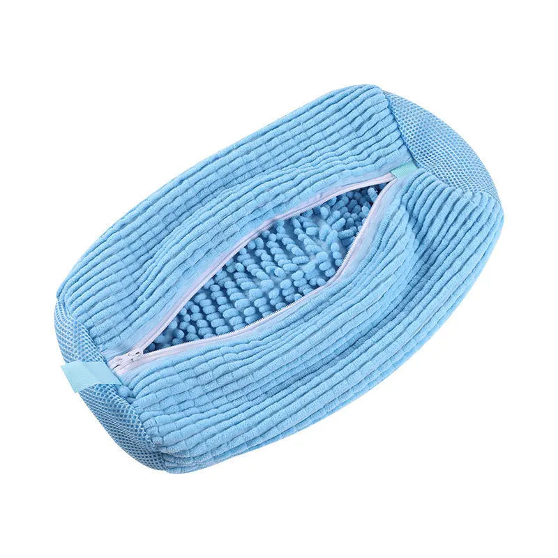 Blue headband with textured surface on a white background