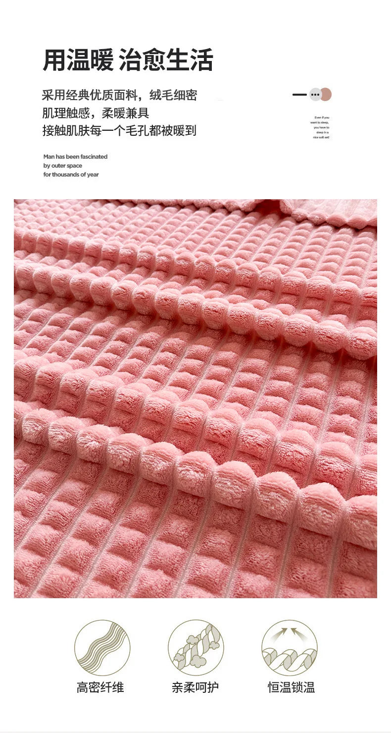 Luxury Imitation Fur Flannel Blanket – Ultra-Soft Winter Throw for Bed, Sofa, or Office Nap