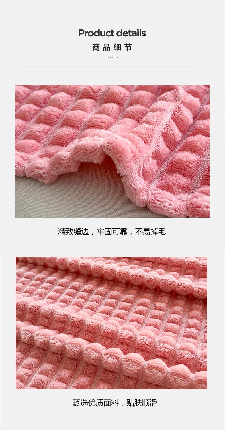 Luxury Imitation Fur Flannel Blanket – Ultra-Soft Winter Throw for Bed, Sofa, or Office Nap