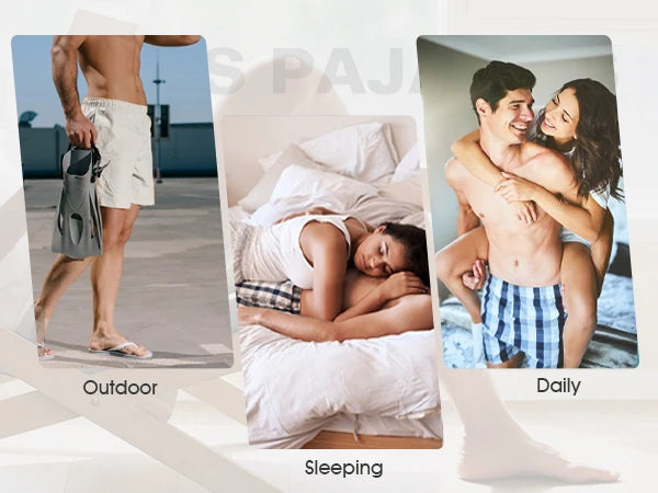 Four photo cards labeled 'Outdoor', 'Sleeping', and 'Daily' with people in various poses.