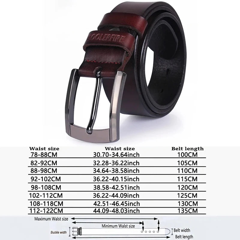 men’s fashion leather belt classic style in black and brown