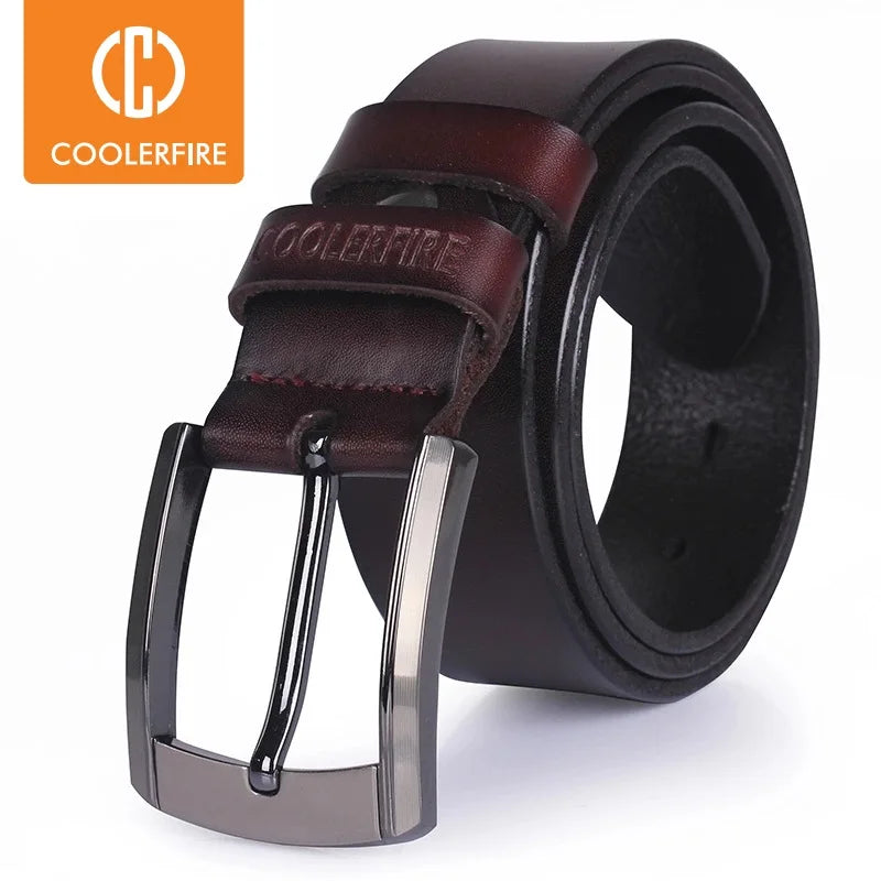 mens genuine leather belt black designer buckle strap