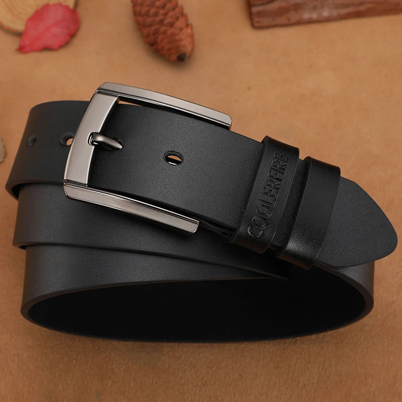 men’s fashion leather belt classic style in black and brown
