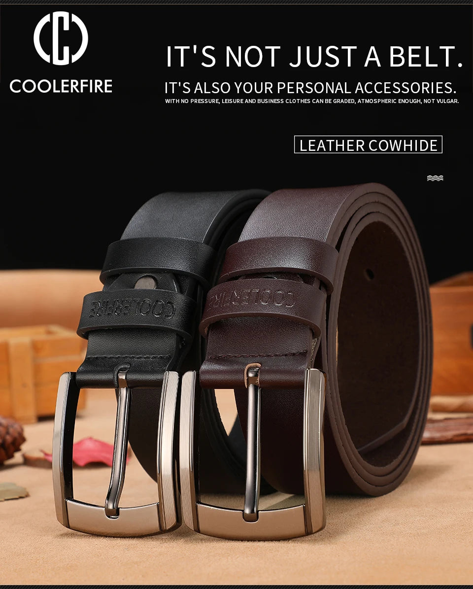 men’s fashion leather belt classic style in black and brown