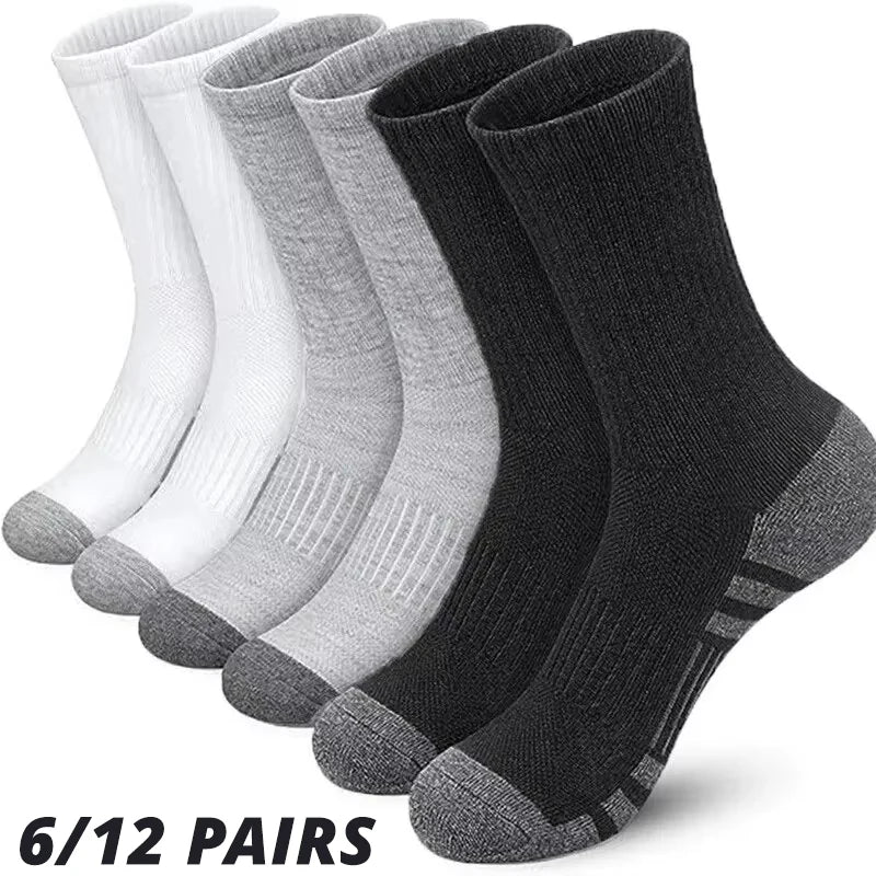 mens gym socks multipack breathable crew socks black white grey
