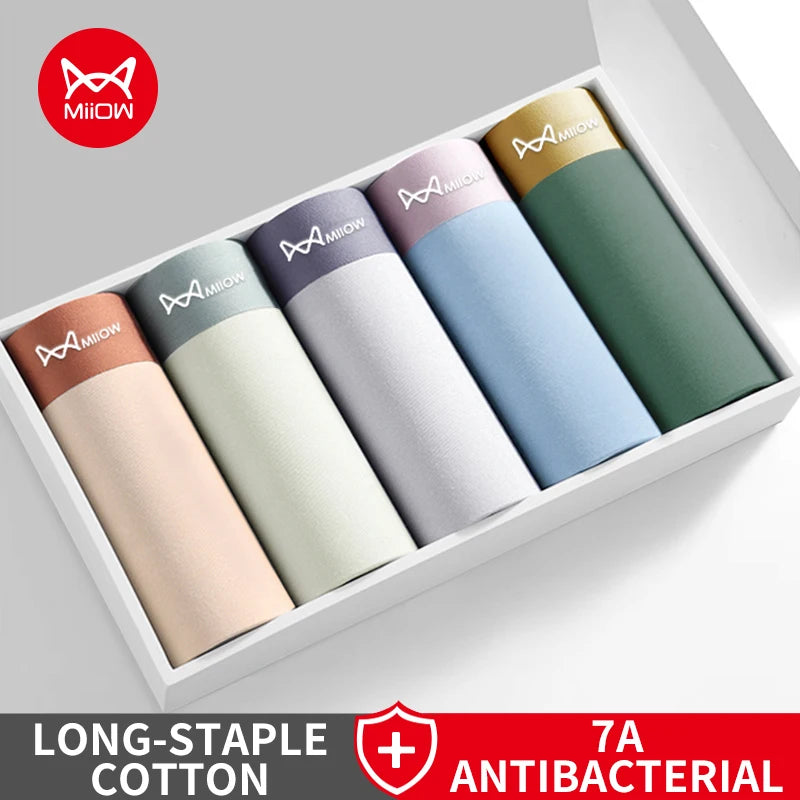 Men’s seamless cotton boxer briefs 4-pack breathable fit