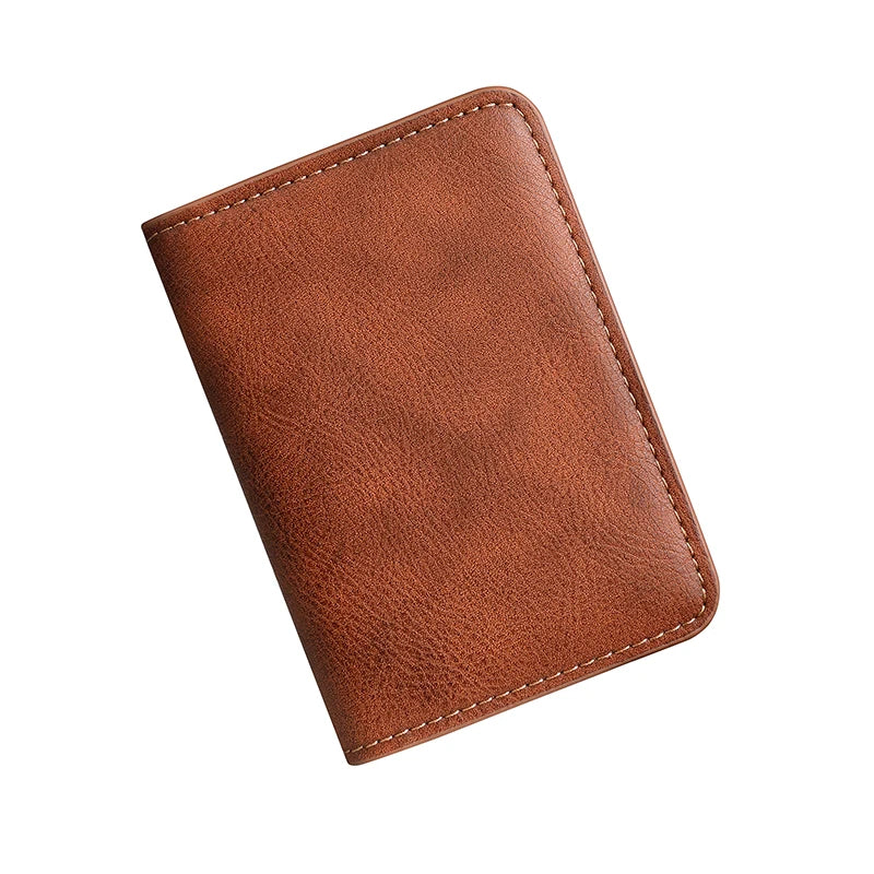 Brown leather wallet on a white background