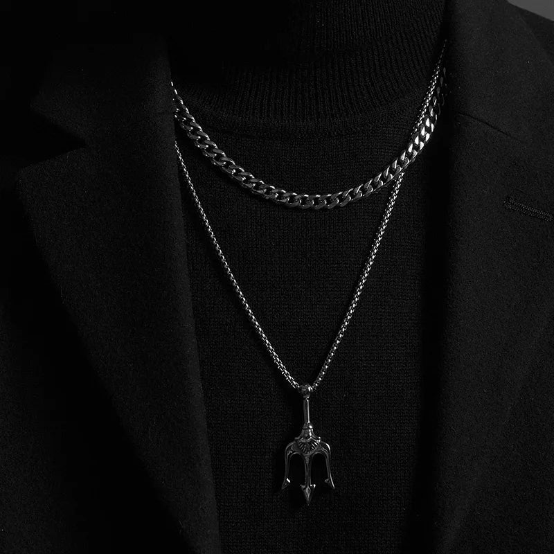 Necklace with a unique pendant on a black background