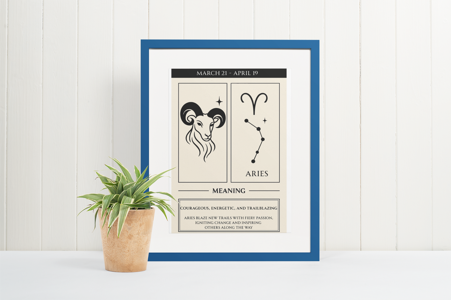 Aries Zodiac Poster - Meaningful Art Print with Zodiac Imagery - Perfect Gift for Astrology Lovers