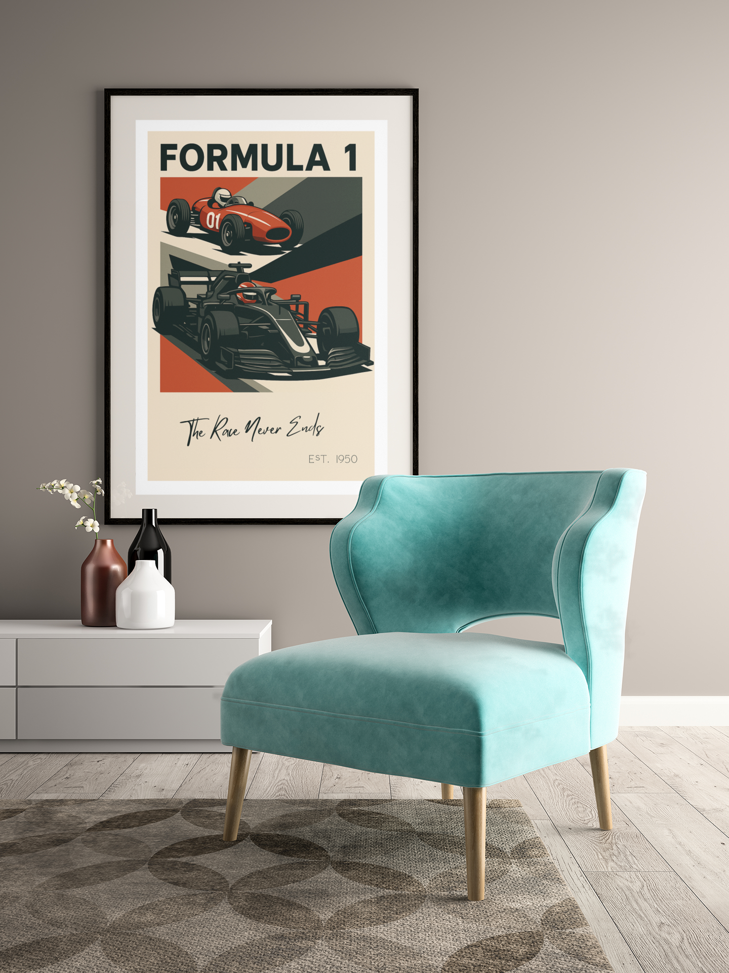 Vintage to Velocity – “The Race Never Ends” Poster