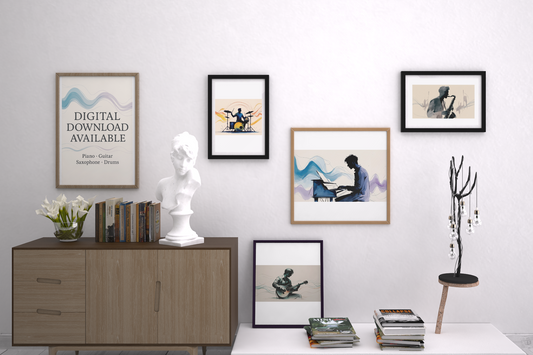 Music Wall Art Digital Download – Set of 4 Abstract Posters