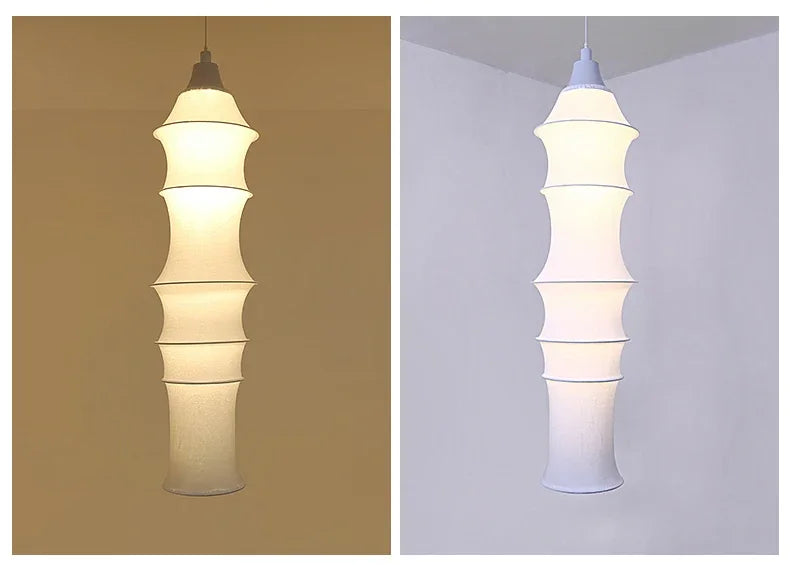 Pendant light fixture on a beige and white background