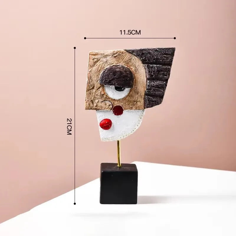 Decorative mask with measurements on a pink background