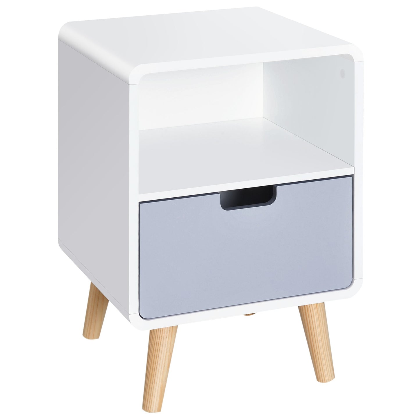 Nordic Style Bedside Table End Table Nightstand Lamp Desk with Drawer