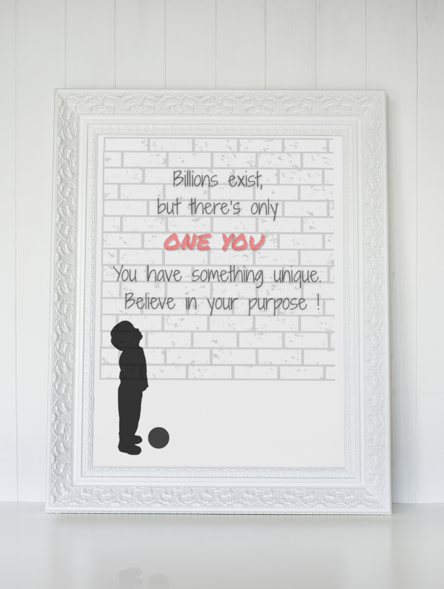 Believe in Your Purpose inspirational wall print – framed motivational poster with unique street art design – creative home decor