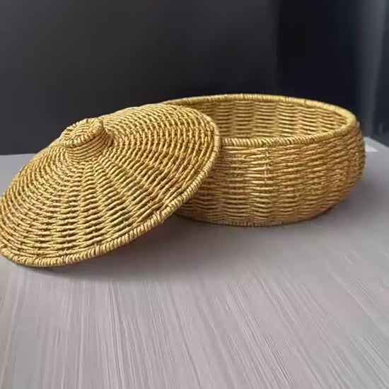Video of woven storage basket