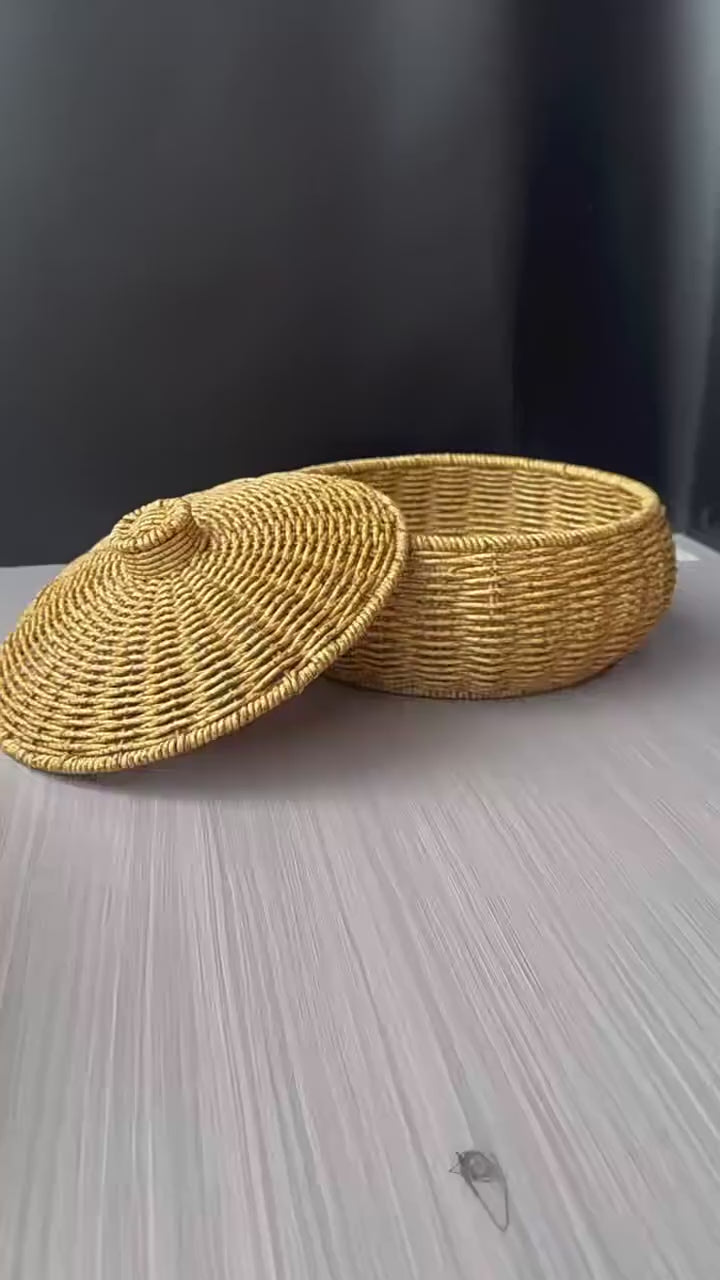 Video of woven storage basket