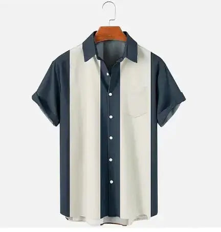 Vintage Casual Polyester Men's Shirt