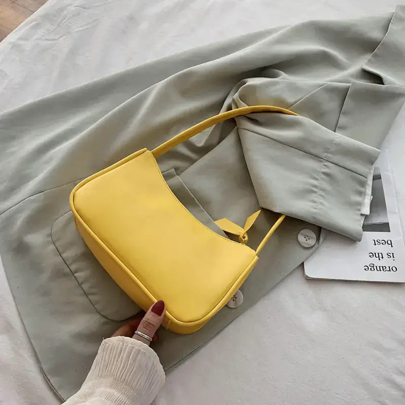 Vintage Solid Color Women's Underarm Bag